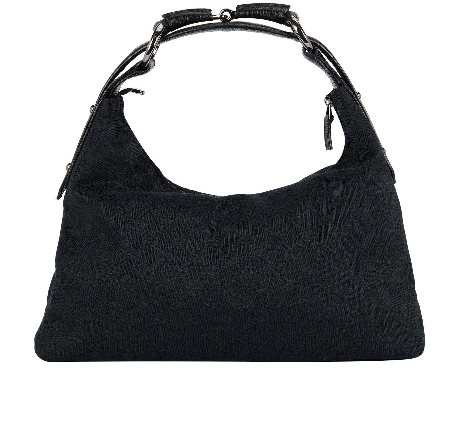 GG Horsebit Hobo, &pound;280, Handbags, Black, Canvas, Back view
